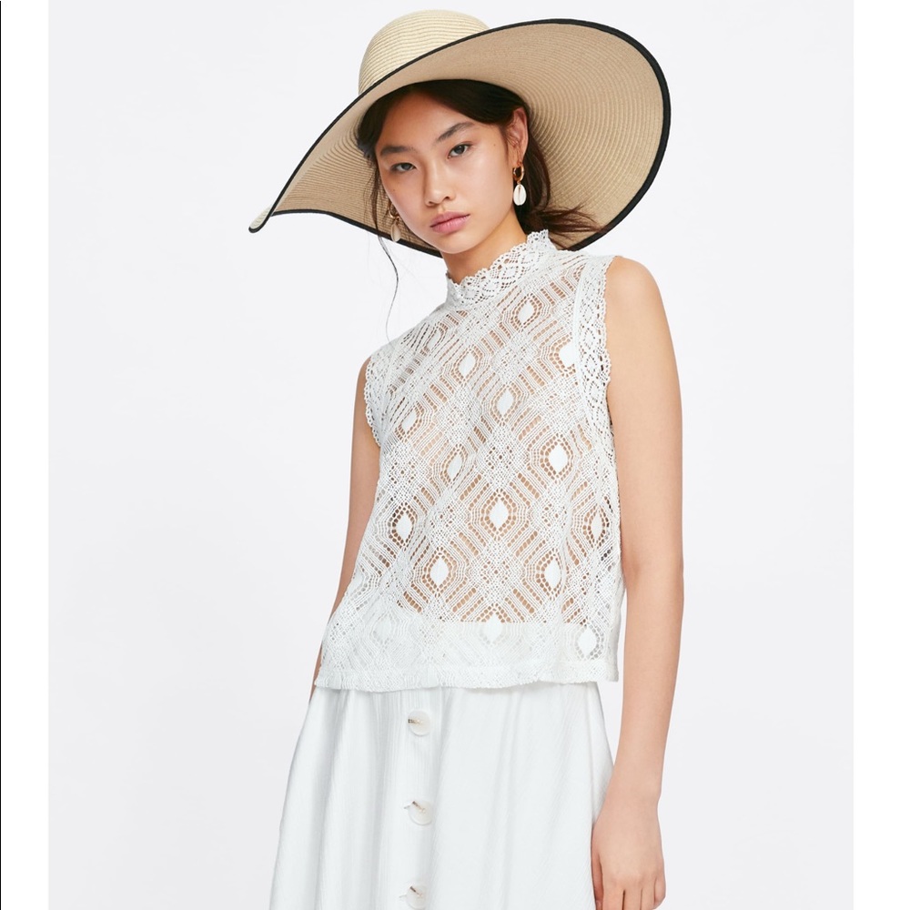 Lace Crochet High Color Top